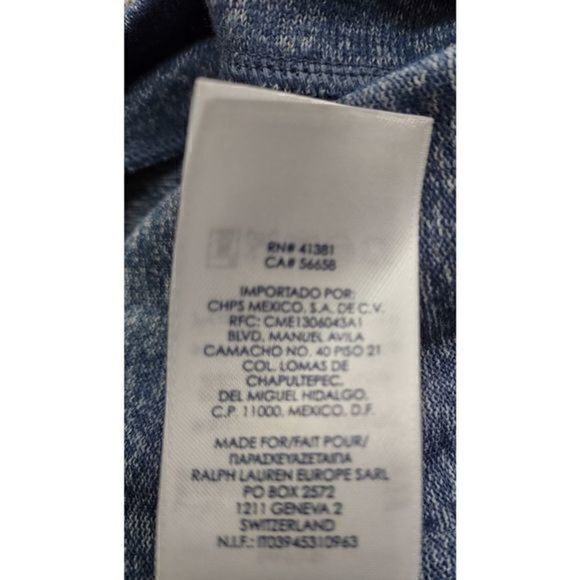 Chaps Denim Casual Blue and White Long Sleeve Peep Back Knit Top‎ Sz 2XL - Picture 7 of 9